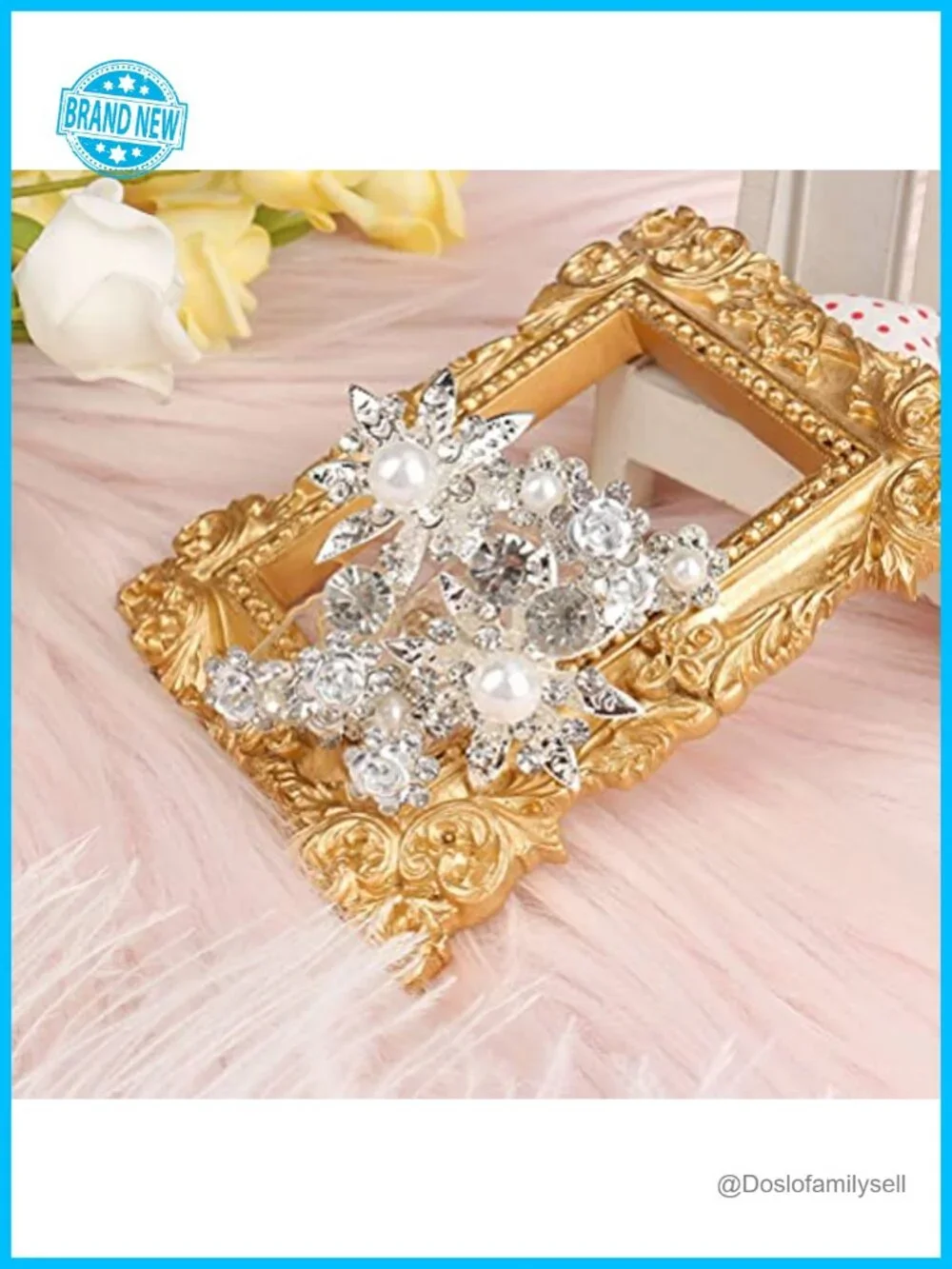 40 Piece Bridal Hair Pins Clips Barrettes Crystal Pearl Flowers Prom Hair